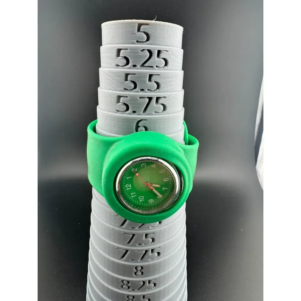 Green Silicone Slap Band Watch Snap Bracelet Style